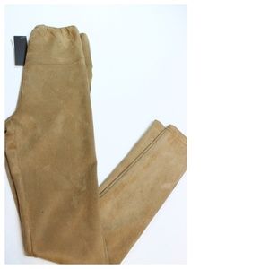 Anthropologie Lea Viola Faux Suede Leggings Brown